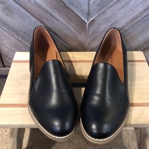 Black loafer flats